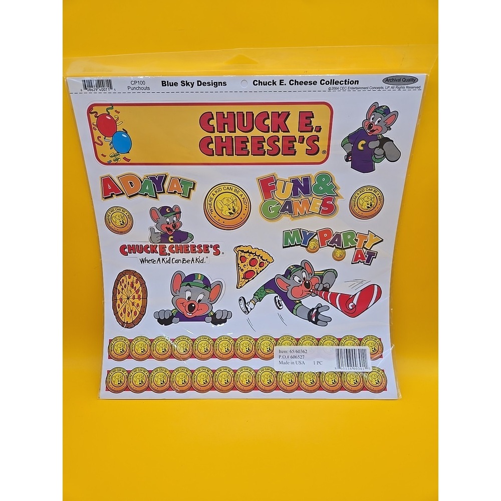 Vintage NEW Old Stock Chuck E Cheese Scrapbooking 6  Pages Plus Punch Outs